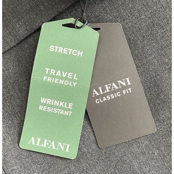 Alfani Men's 40 Short Suit Jacket Classic Fit Stretch Solid Charcoal NEW - Picture 7 of 11